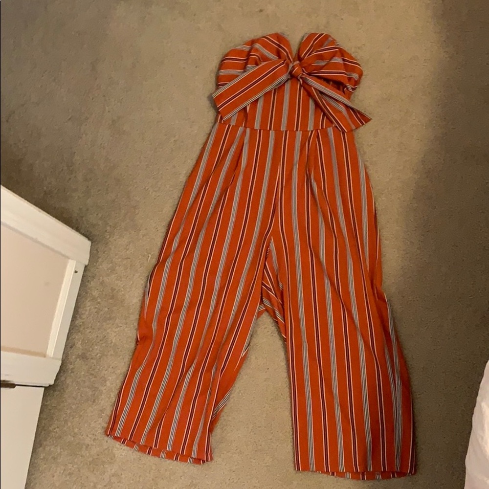 Orange striped jumpsuit!